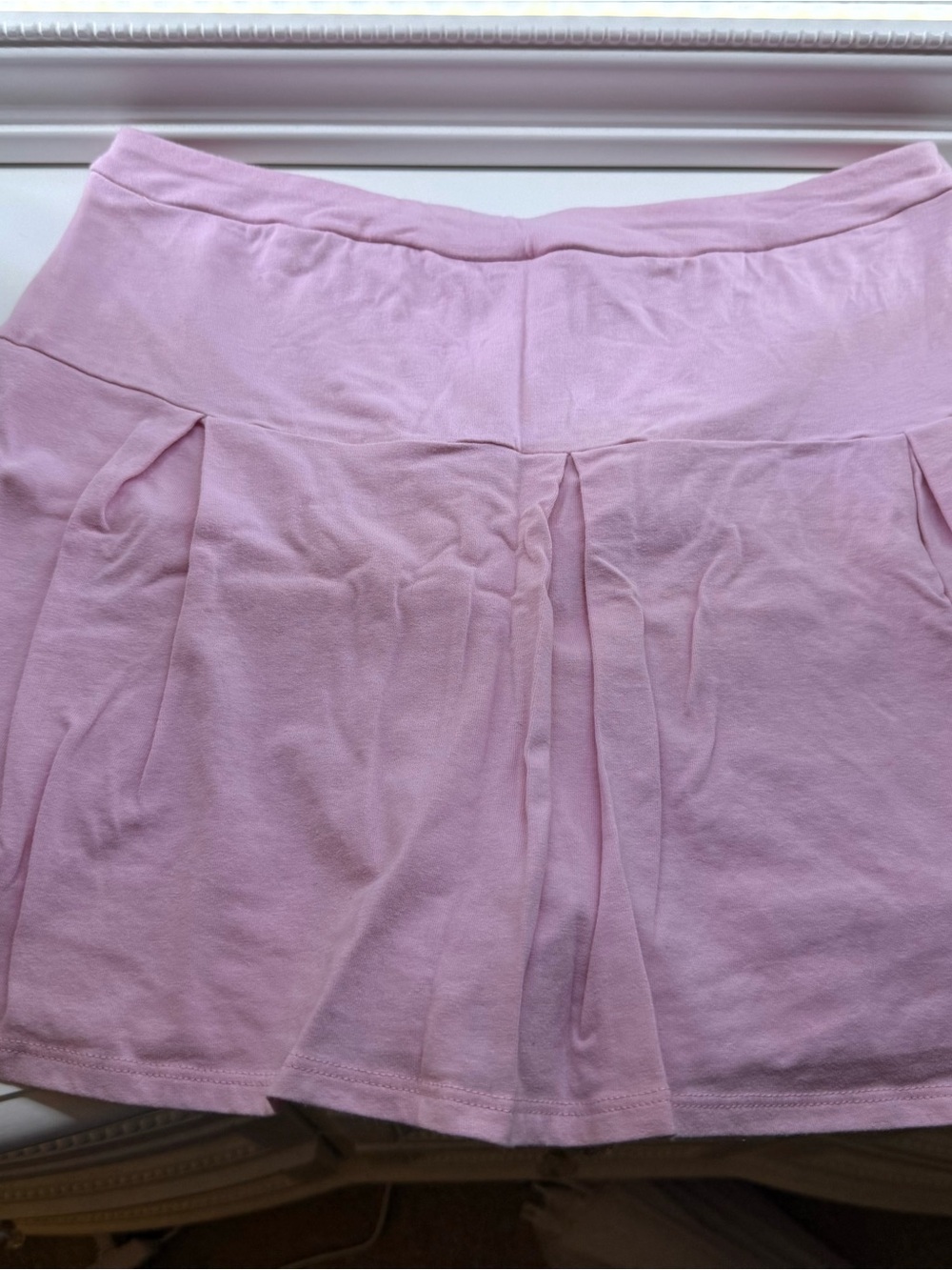 Women’s Pink Pleated Cotton Skort